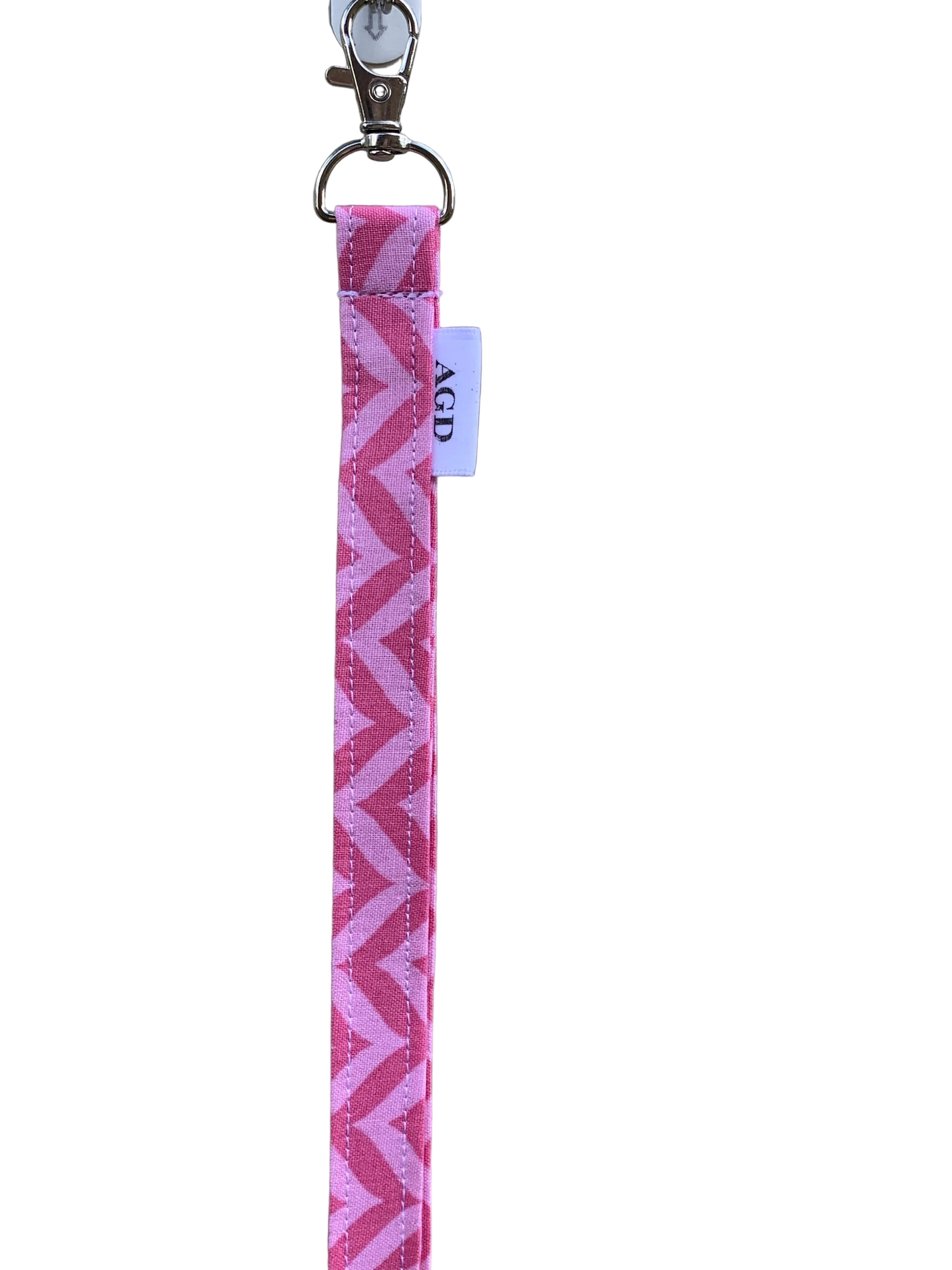 Lanyard - Pink Chevron - Summer Garden - 100% Cotton - Seamless