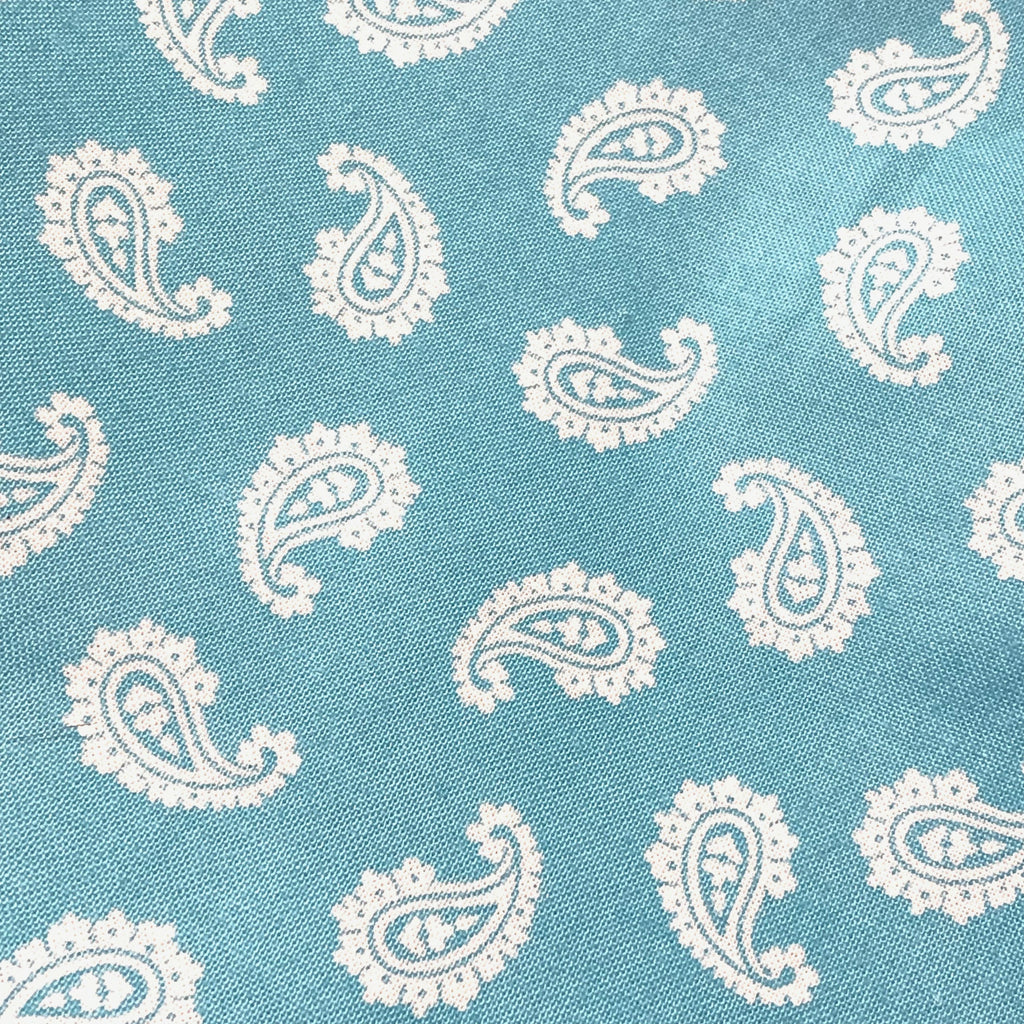 Handmade Scrunchie Key Fob, Keychain  - Paisley - Teal - Keychain