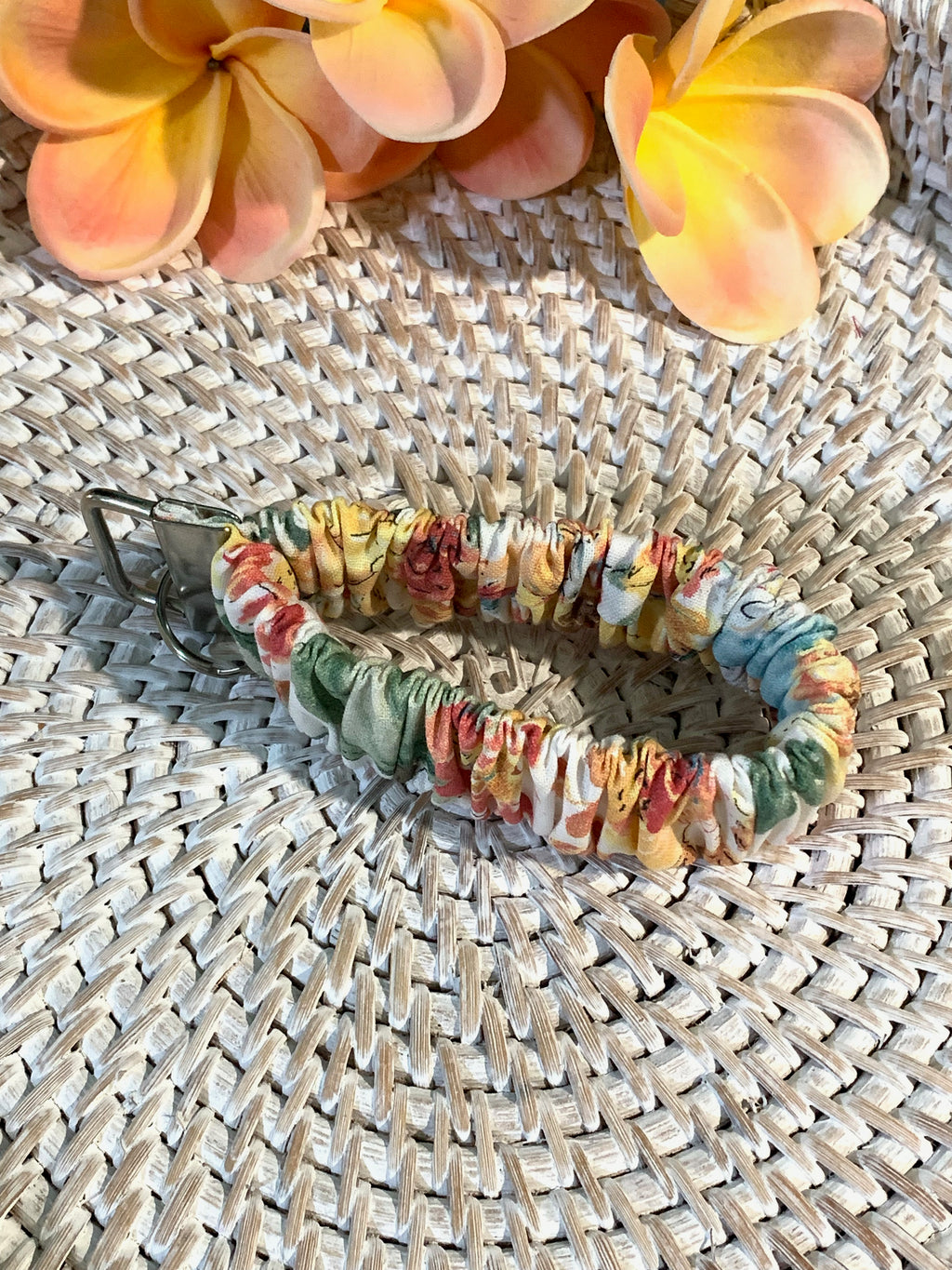 Handmade Scrunchie Key Fob, Keychain  - Pumpkin Spice - Keychain