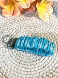 Handmade Scrunchie Key Fob, Keychain  - Paisley - Teal - Keychain