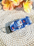Handmade Scrunchie Key Fob, Keychain - Patriotic - Stars Patchwork - Americana - Keychain