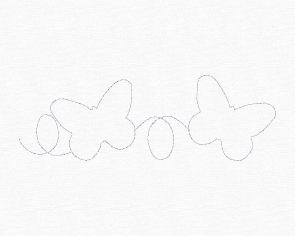 Loopy Butterflies Border | Edge-to-Edge | E2E | In-the-Hoop Quilting Design | 5x7 Hoop | Digital Download