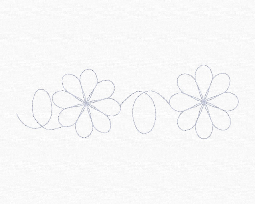 Loopy Daisies Border | Edge-to-Edge | E2E | In-the-Hoop Quilting Design | 5x7 Hoop | Digital Download