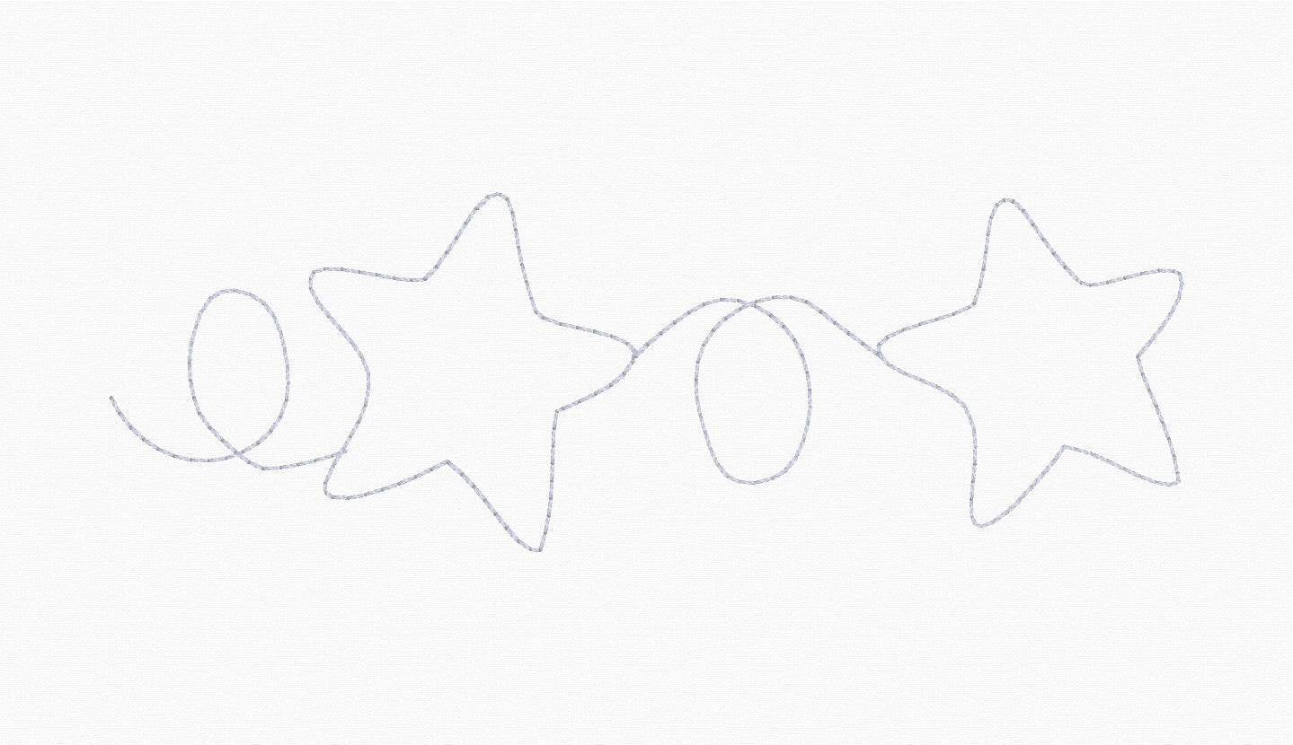 Loopy Stars Border | Edge-to-Edge | E2E | In-the-Hoop Quilting Design | 5x7 Hoop | Digital Download