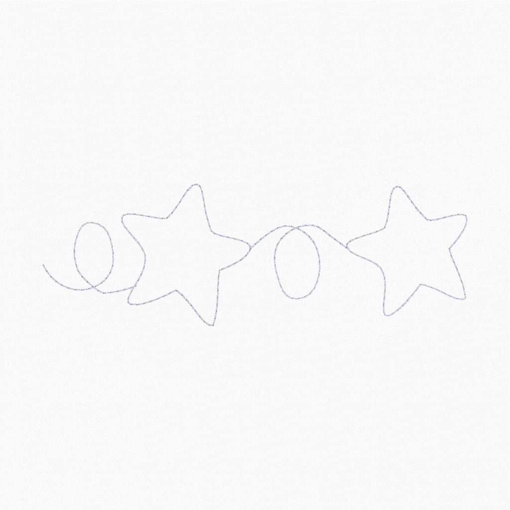 Loopy Stars Border | Edge-to-Edge | E2E | In-the-Hoop Quilting Design | 5x7 Hoop | Digital Download