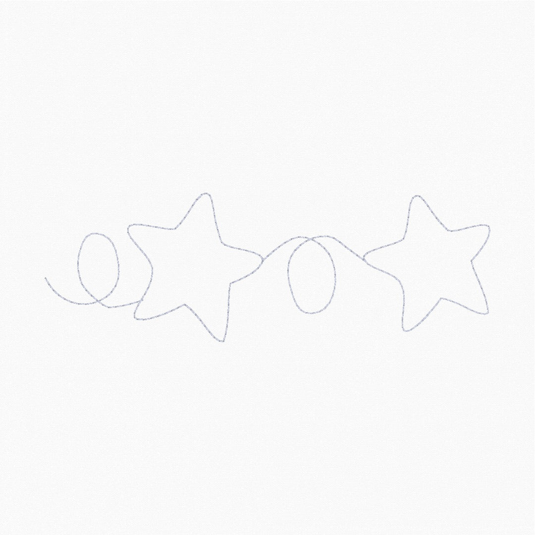 Loopy Stars Border | Edge-to-Edge | E2E | In-the-Hoop Quilting Design | 5x7 Hoop | Digital Download