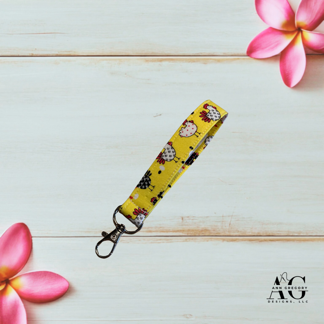 Handmade Key Fobs, Keychains, Wristlets - Funky Chicken