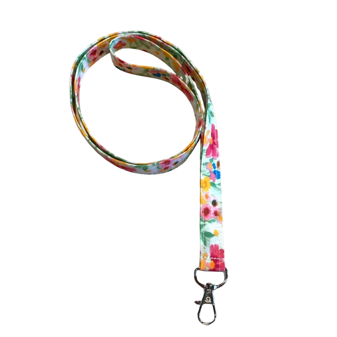 Lanyard - Wild Flowers - Summer Garden - 100% Cotton - Seamless