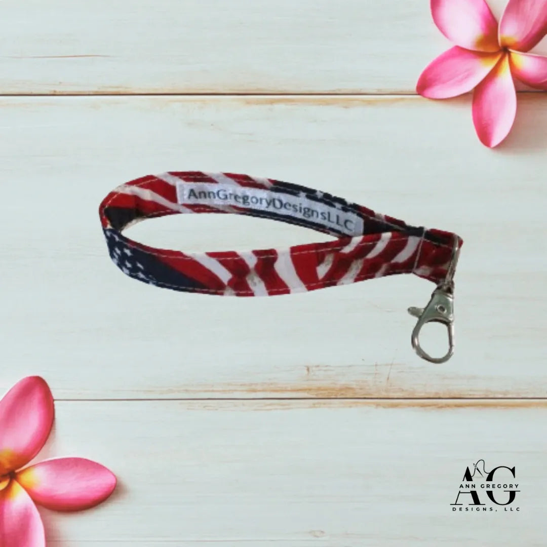 Handmade Key Fobs, Keychains, Wristlets - American Flag - Patriotic - Americana