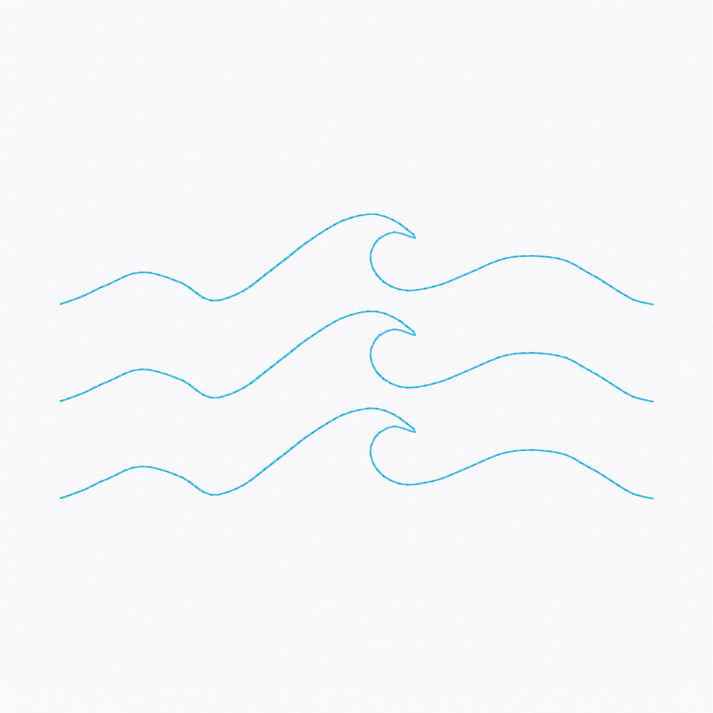 Ocean Waves | E2E | In-the-Hoop Quilting Design | 5x7 Hoop | Digital Download