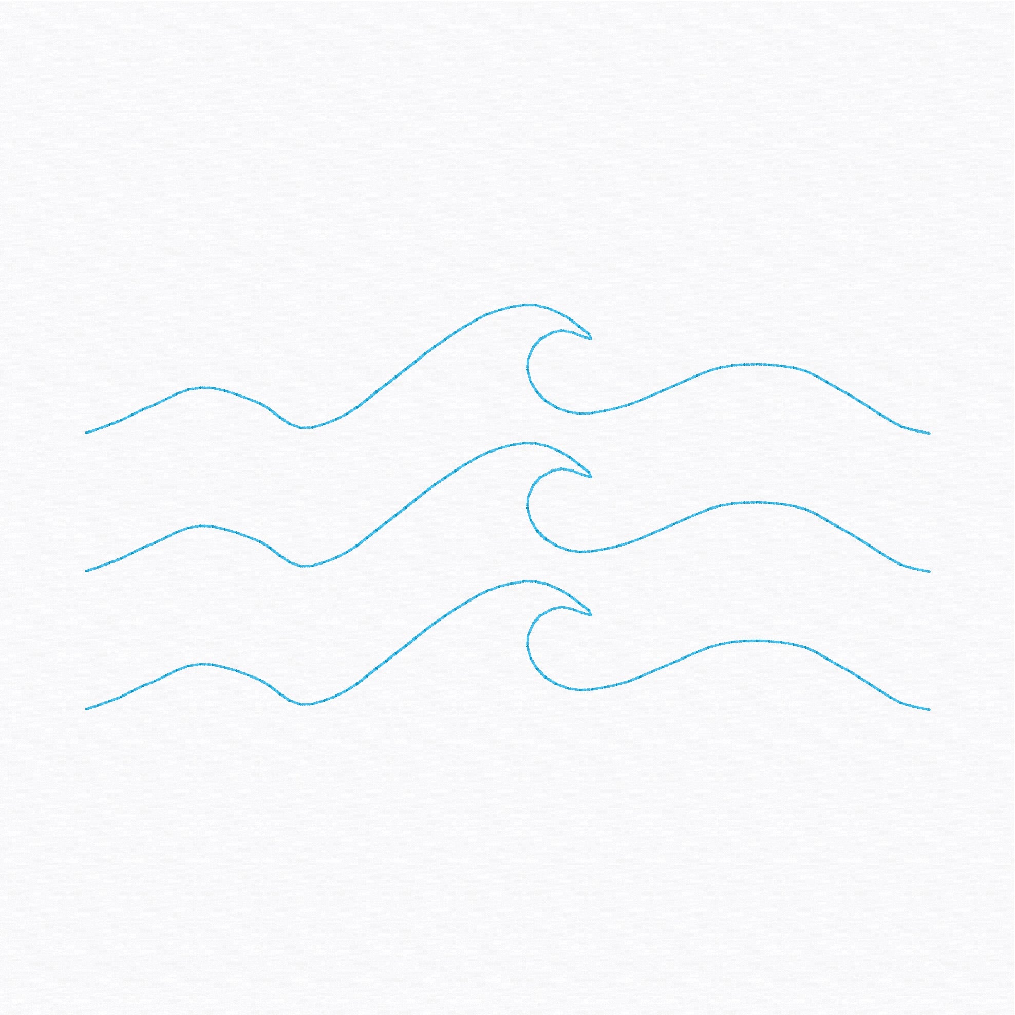 Ocean Waves | E2E | In-the-Hoop Quilting Design | 5x7 Hoop | Digital Download