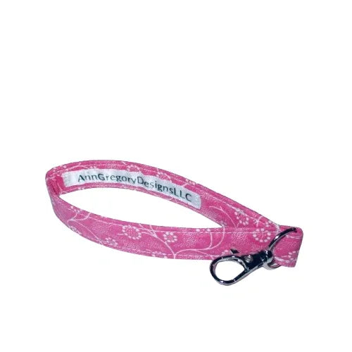 Handmade Key Fobs, Keychains, Wristlets - Pink Flowers