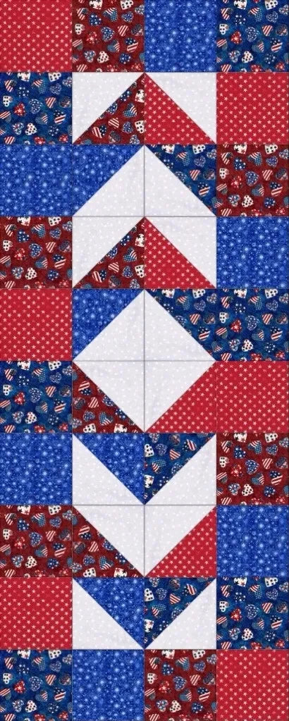 Scrappy Charm Table Runner Kit- Pre-Cut - Americana - Patriotic