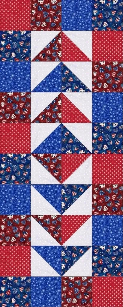 Scrappy Charm Table Runner Kit- Pre-Cut - Americana - Patriotic